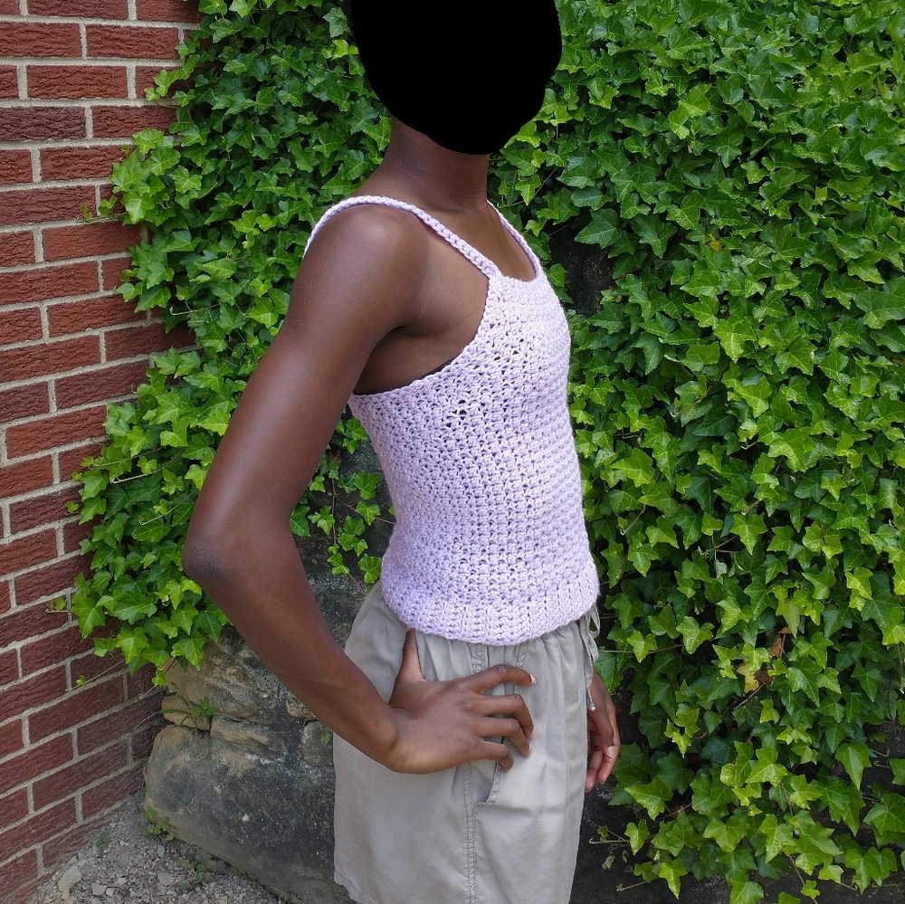 Handmade Crochet Tank Top - Lilac Purple - Picture 4 of 8